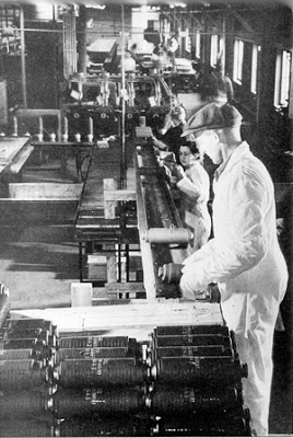 Munitions are processed at Kingsbury Ordnance Plant during World War II. Photo  courtesy of LaPorte County Historical Society Museum