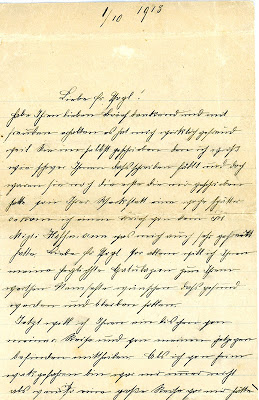 Louise's 10/1/1913 letter to Frau Vogel