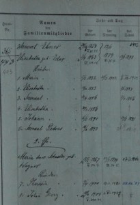 Samuel Ebner Family-Page 283 in Familienbuch