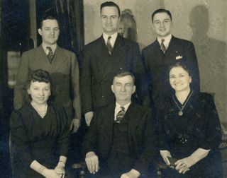 Gartz Family, January 16, 1943 L-R top Fred (Dad), Will, Ebner. Seated: Lil (Mom), Josef & Lisi Gartz