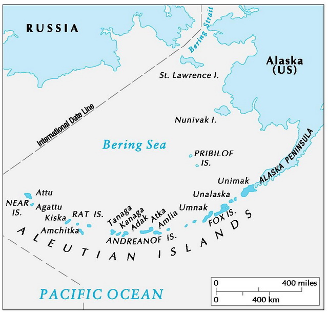 Aleutian Islands off Alaska, where Frank Von Arx is stationed.